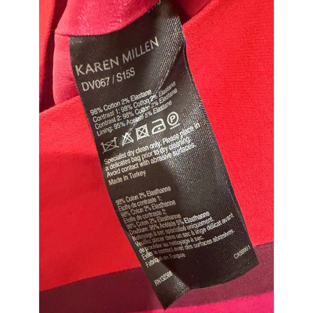 Karen Millen Colorblock Sheath Dress Pink Red Office Siren Seen On TV US 8 - Picture 8 of 9